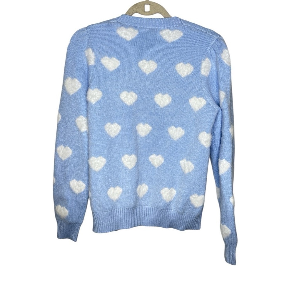 Lilly Pulitzer Heart Jacquard Sweater in Blue - Size Medium - Picture 3 of 6